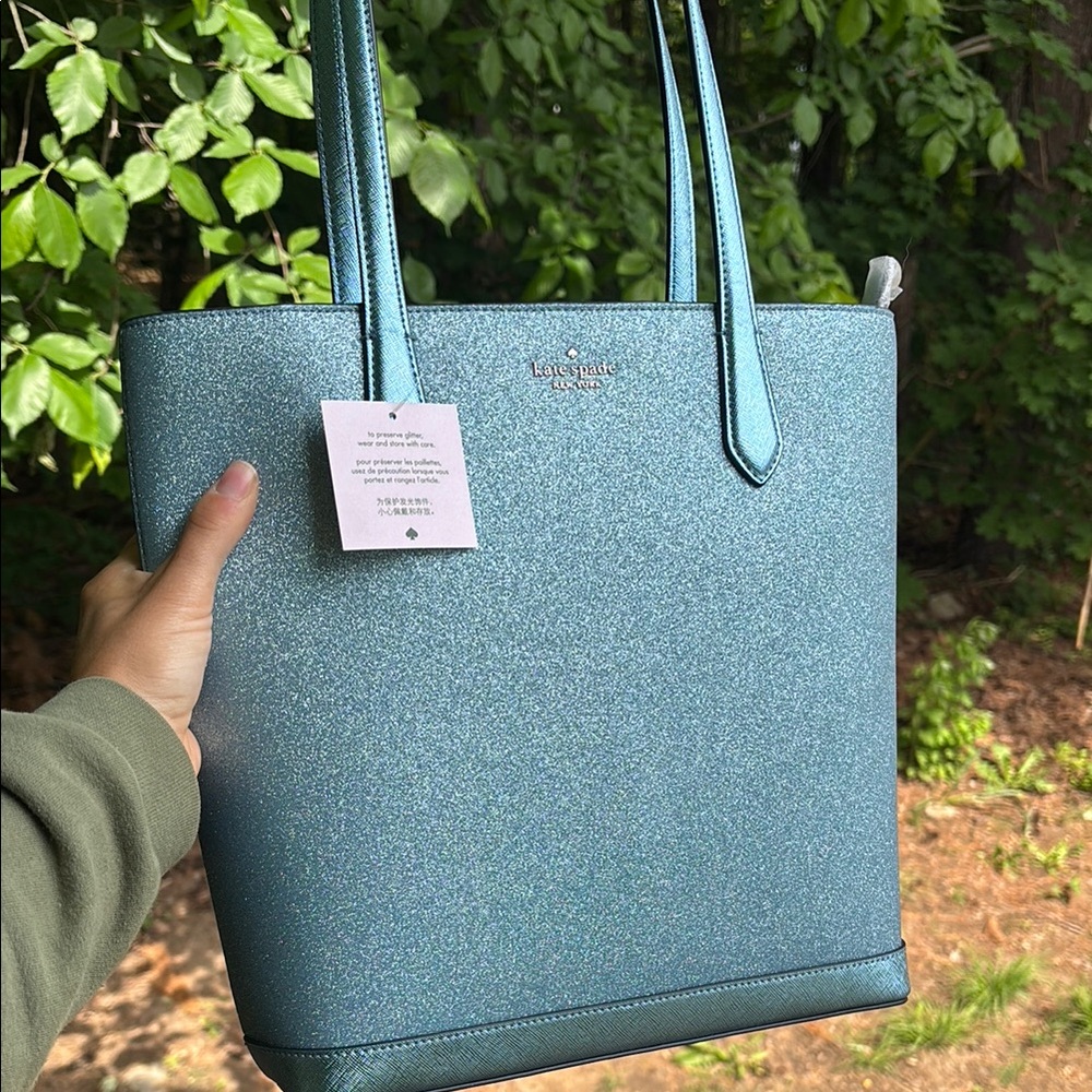 Kate Spade Blue Glitter Tote